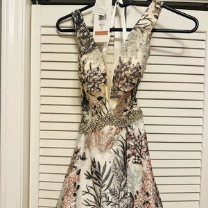 Elegant Floral Embellished Prom Dress